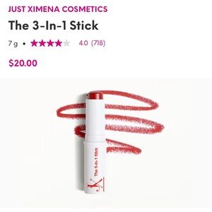 JUST XIMENA COSMETICS The 3-In-1 Stick New in Box Color I’m Delicious